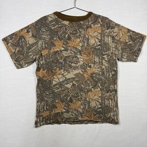 Vintage Spartan Camo Short Sleeve Shirt Men L/XL Fall Realtree Pocket SS